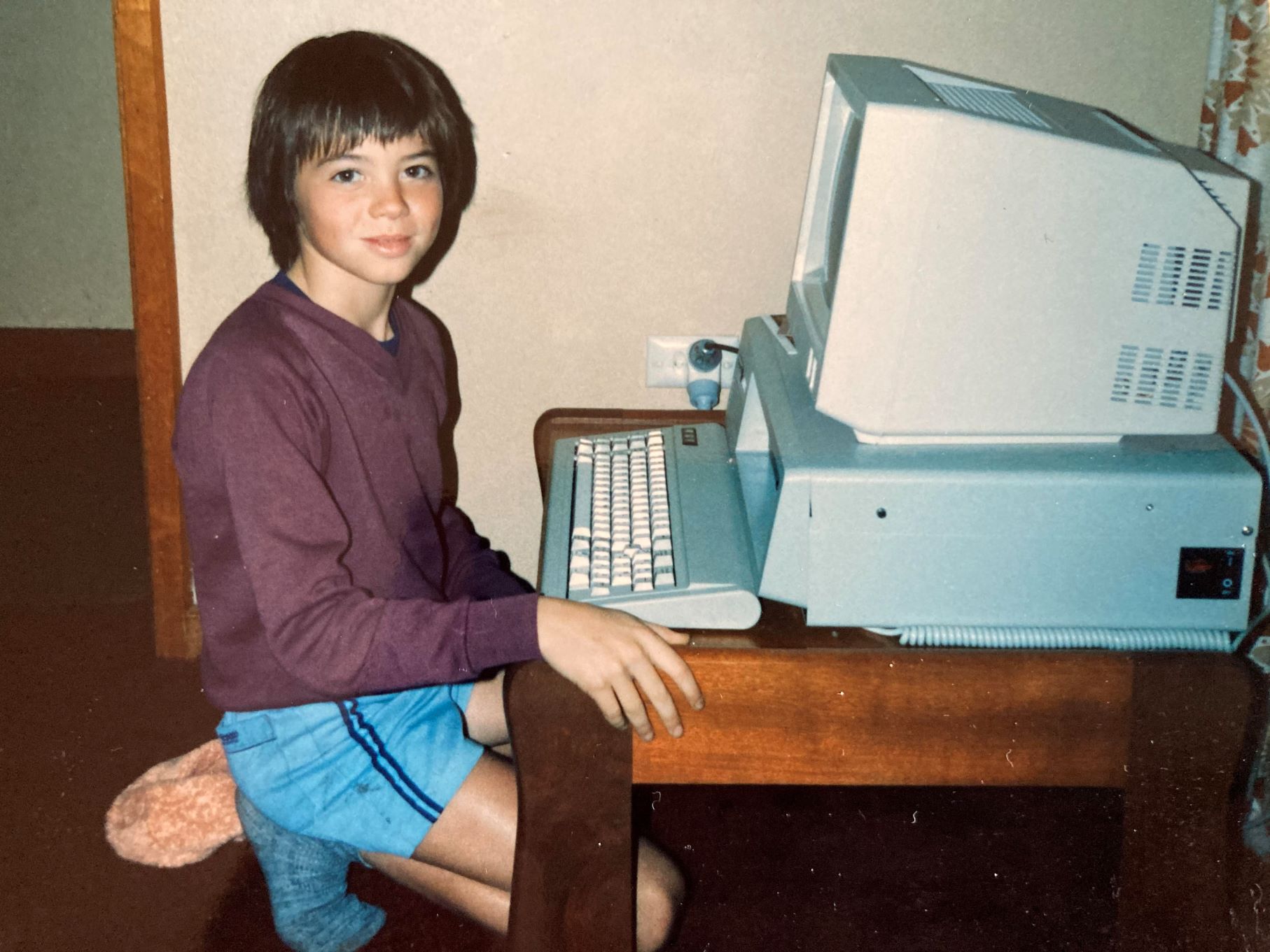 13-letni Julian Cochran w dniu, w którym ojciec podarował mu komputer © archiwum prywatne
