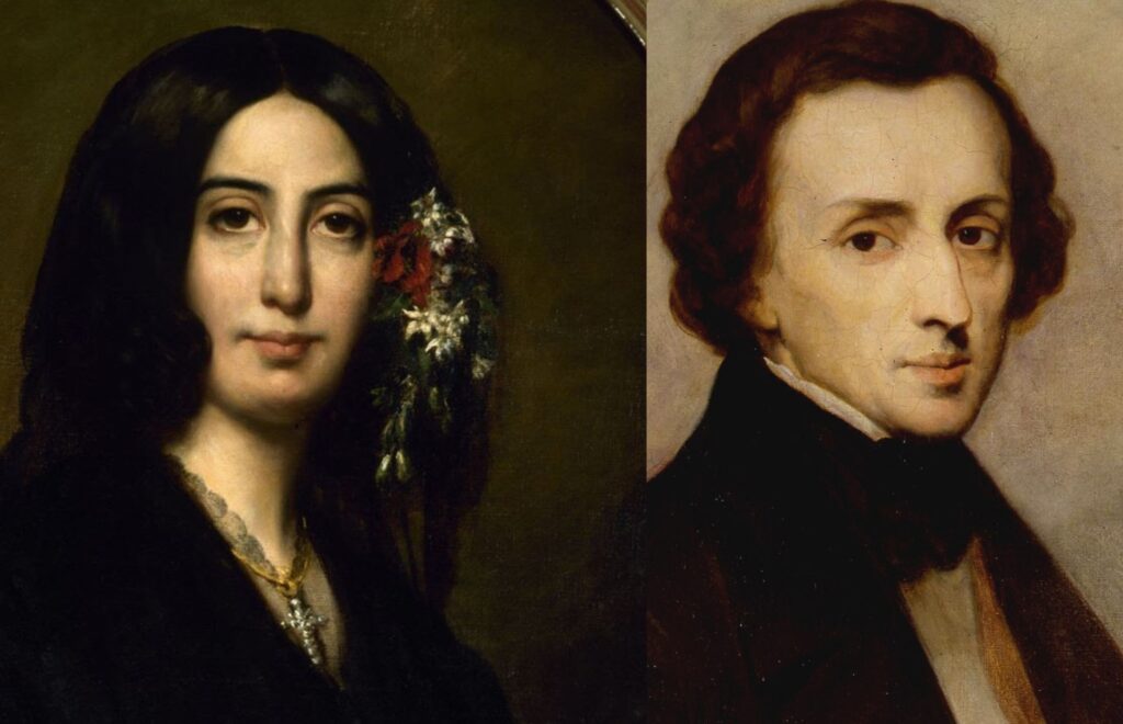 Portrety George Sand (Auguste Charpentier, 1838) i Fryderyka Chopina (Ary Scheffer, 1847)  © domena publiczna, Wikimedia Commons