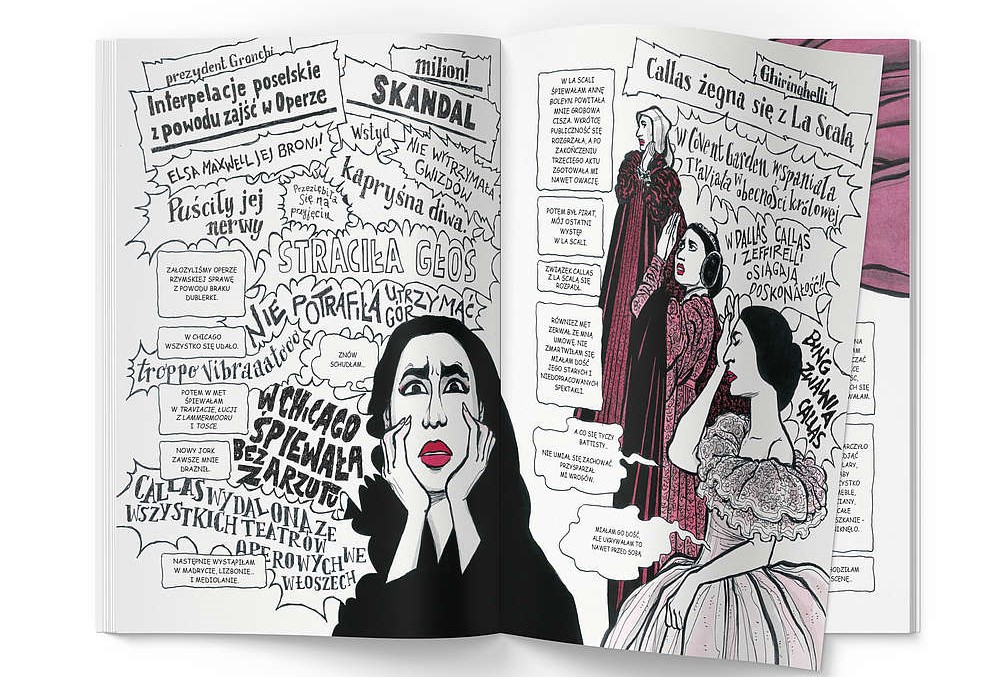 Fragment komiksu Vanny Vinci o Marii Callas © Teatr Narodowy w Warszawie
