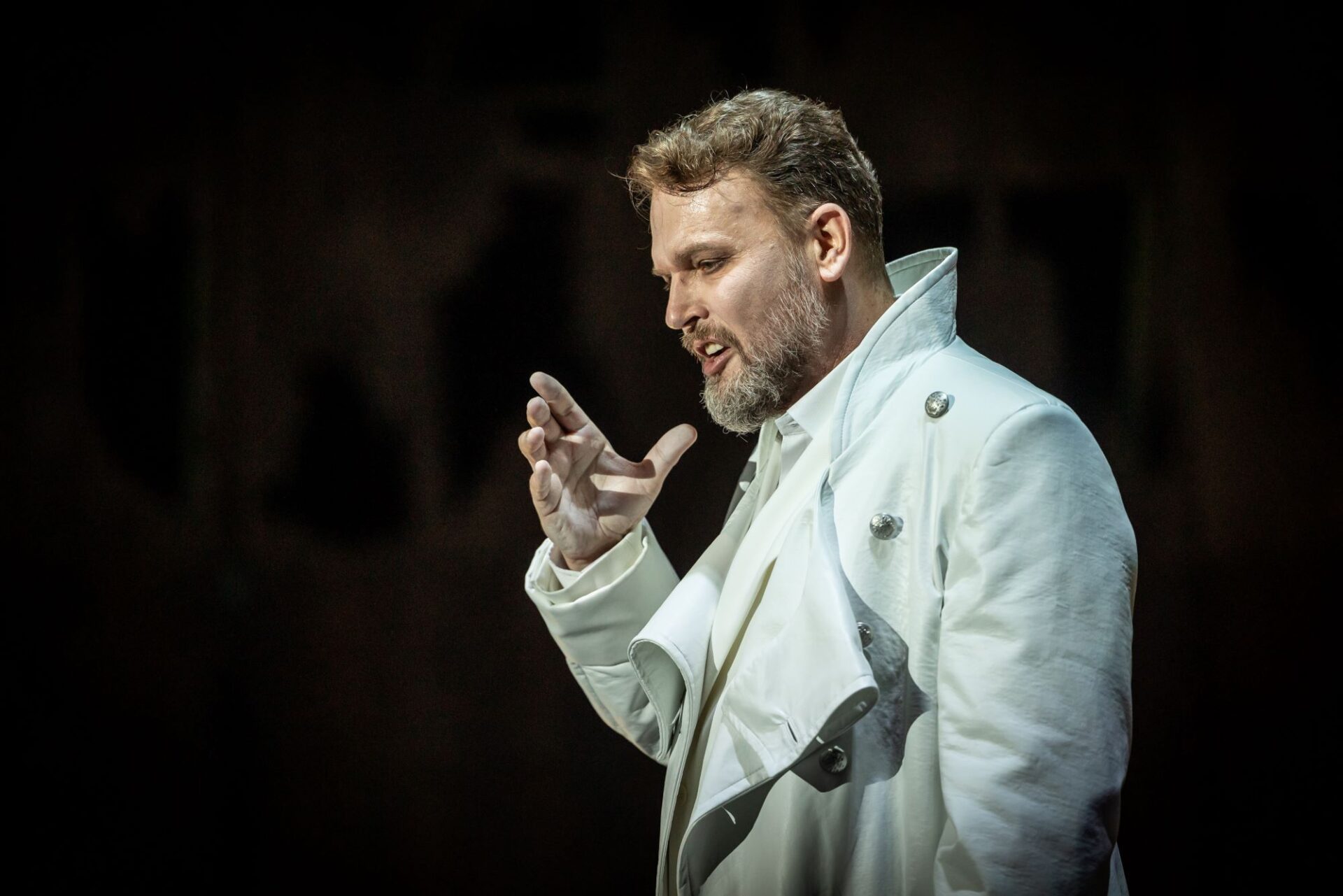 Tomasz Konieczny jako Holender podczas prób Baltic Opera Festival, lipiec 2023 roku © Krzysztof Mystkowski / KFP