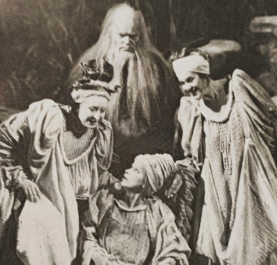 Dietrich Fischer Dieskau (Lear), Helga Dernesch (Goneryla), Colette Lorand (Regana) i Julia Varady (Cordelia). Prapremiera opery w Monachium w 1978 roku © Dietrich Fischer-Dieskau Fan Club