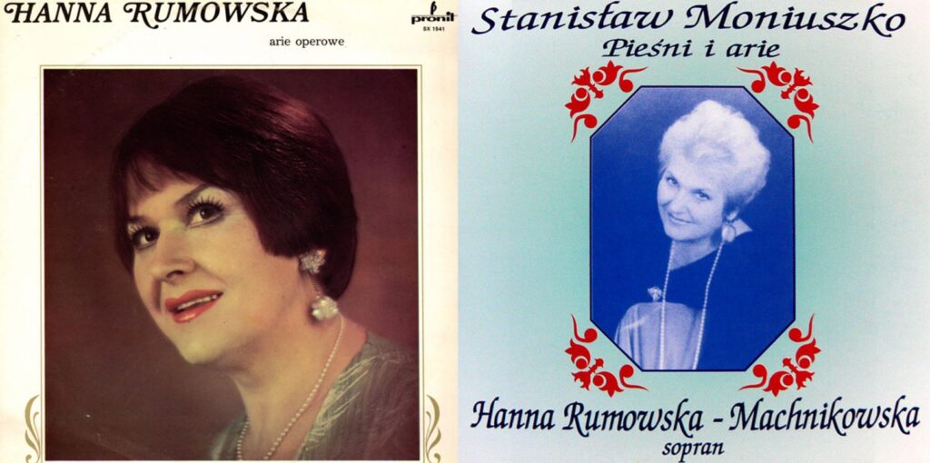 Płyty Hanny Rumowskiej-Machnikowskiej: „Arie Operowe”(Pronit 1977) oraz „Pieśni i arie Stanisława Moniuszki” (Polskie Nagrania, 1995) © archiwum prywatne