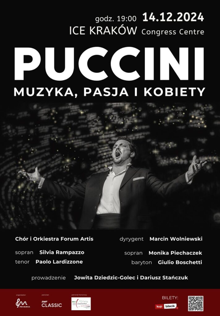 Plakat „PUCCINI - muzyka, pasja i kobiety" © materiały oganizatora