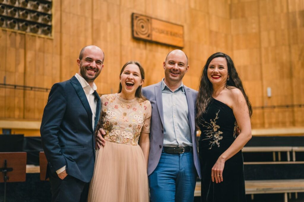 Matteo Cardelli, Julia Dmochowska-Paech, Julian Cochran i Anca Stana podczas „Midnight Concert”. „International Cochran Music Festival” © Aleksander Jura