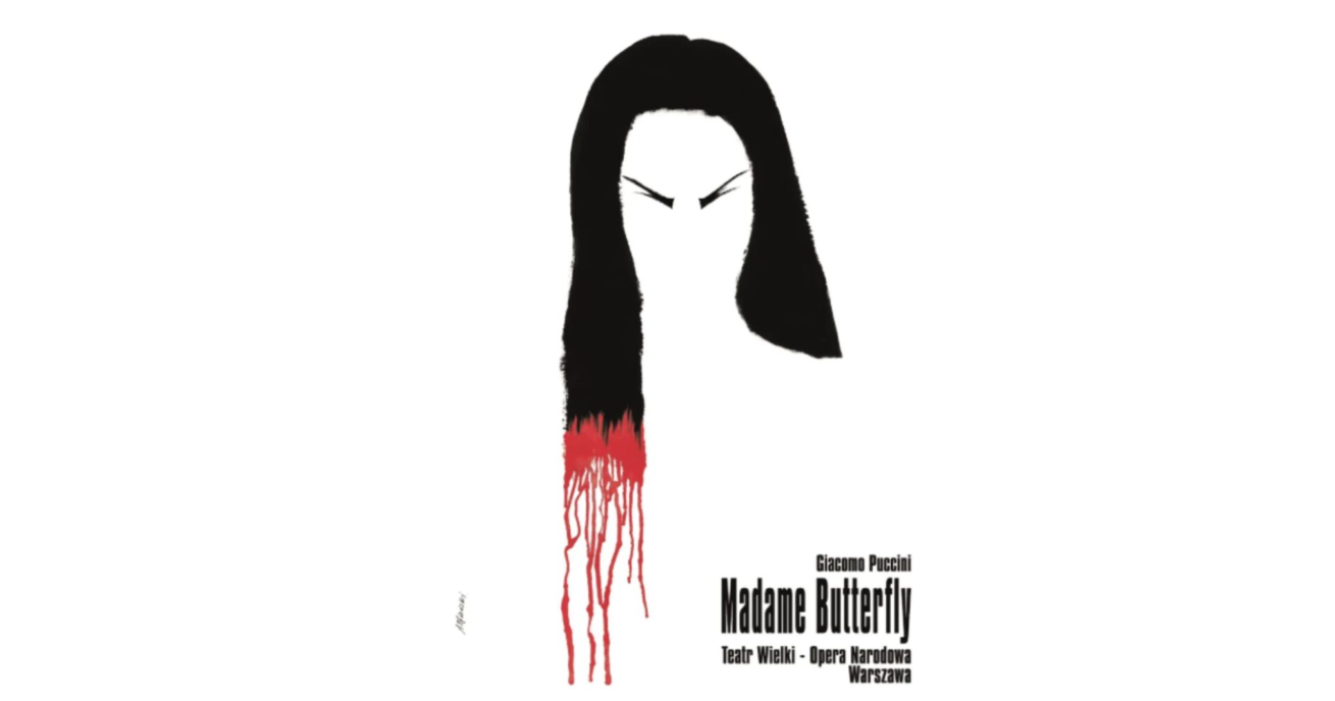 Plakat do „Madame Butterfly” autorstwa Andrzeja Pągowskiego © Teatr Wielki – Opera Narodowa