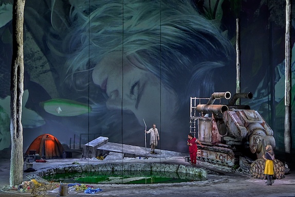 Georg Zeppenfeld (Gurnemanz), Andreas Schager (Parsifal), Ekaterina Gubanova (Kundry) © Enrico Nawrath/ Bayreuther Festspiele