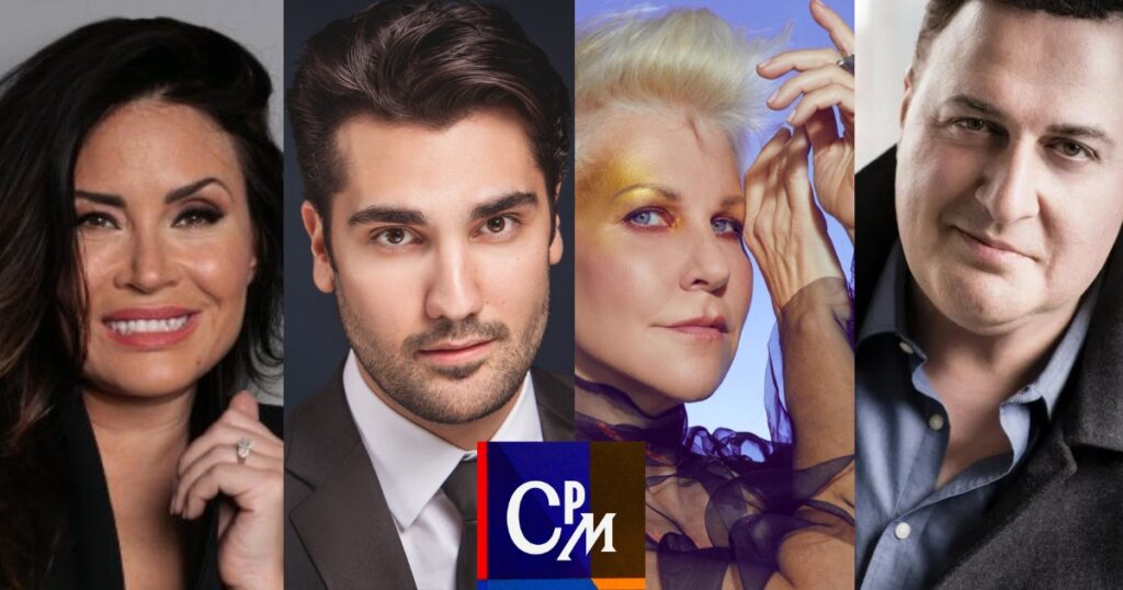 Gwiazdy Centralnego Placu Muzyki 2026: Sonya Yoncheva © Manfred Baumann | Jonathan Tetelman © archiwum artysty | Joyce di Donato © Sergi Jasanada & Melle Meivogel George Gagnidze © Dario Acosta |