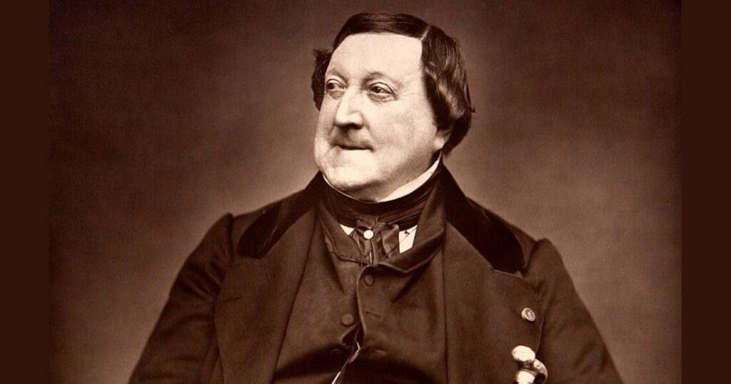 Gioachino Rossini, 1865 (autor portretu: Étienne Carjat, www.harvardartmuseums.org), domena publiczna 