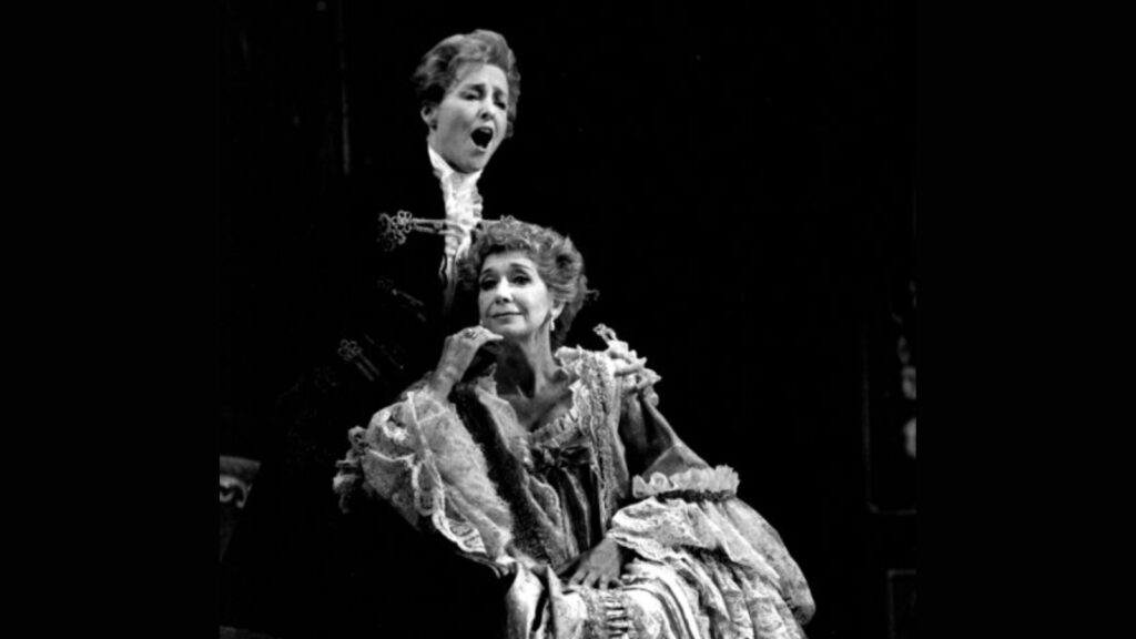 Felicity Lott jako Marszałkowa i Federica von Stade jako Oktawian w „Kawalerze srebrnej róż), San Francisco Opera 1993 © Opera Magazine